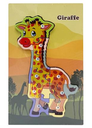 Деревянный пазл-вкладыш "giraffe" md 1924-12, 9 элементов
