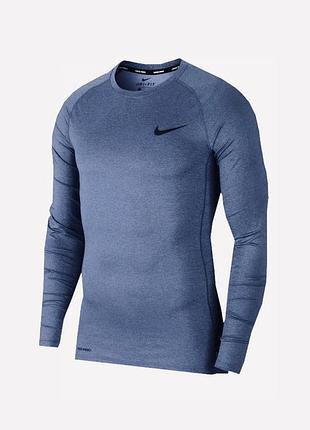 Чоловіча компресійна футболка nike pro dri-fit long-sleeve (арт.bv5588-451) рашгард для тренувань лонгслів для бігу термофутболка термобілизна