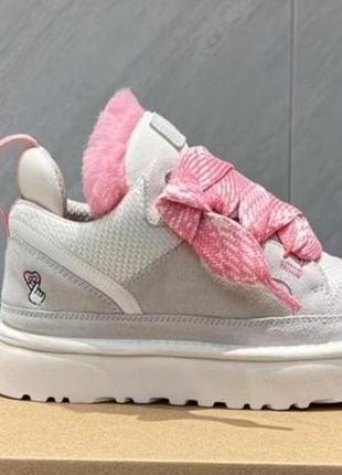 Уггі жіночі ugg на платформі, сірі, 25,5-26 см, натуральна шкіра, замша, хутро