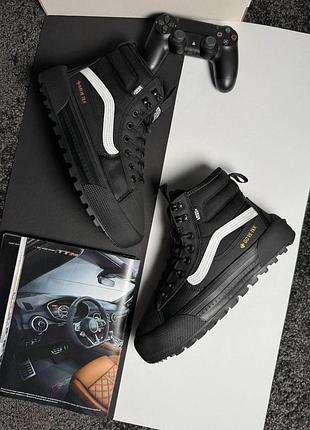 ❄️чоловічі кросівки vans sk8-hi mte-3 fur m white on black