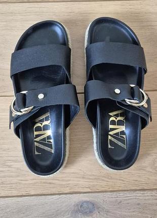 Жіночі шльопанці сабо zara чорні на платформі