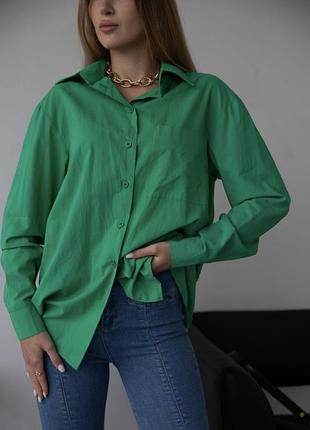Жіноча сорочка zara смарагдово-зелена