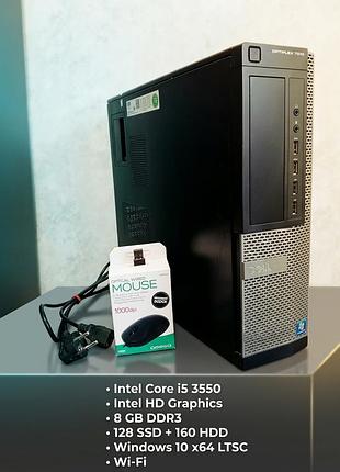 4 ядра i5 3550,128 ssd+160 hdd,8 гб ddr3 мініпк hp wi-fi,windows 10,кабель, пмишка нова