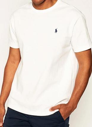 Футболка чоловіча polo ralph lauren біла бавовняна