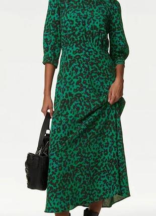 Длинное платье marks &amp; spencer, анималистичный принт, размер 20