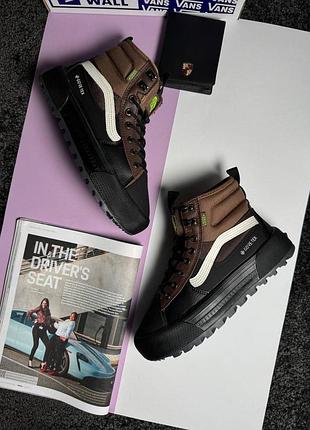 ❄️жіночі кросівки vans sk8-hi mte-3 fur w black brown