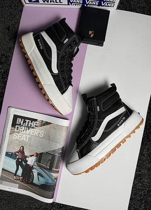 ❄️жіночі кросівки vans sk8-hi mte-3 fur w black white
