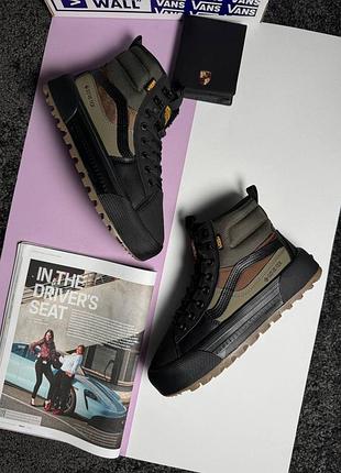 ❄️жіночі кросівки vans sk8-hi mte-3 fur w khaki black