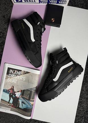 ❄️жіночі кросівки vans sk8-hi mte-3 fur w white on black
