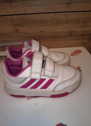 Кросівки дитячі adidas біло-малинові на липучках