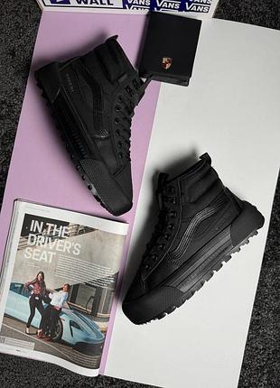 ❄️жіночі кросівки vans sk8-hi mte-3 fur w all black
