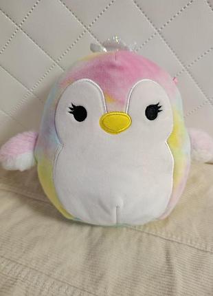 Оригінальна м'яка іграшка -антистрес сквішмалоу squishmallows- пінгвін луїза (lousia the penguin), 21 см, стан нової.