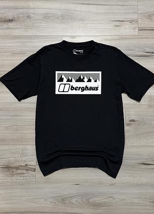 Черная органика футболка бергхаус berghaus graphic mountain logo tee, l, оригинал
