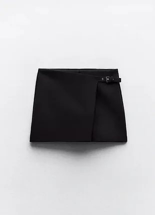 Стильная юбка-шорты (скорты) zara на запах с пояском / размер l (идет на m-l)