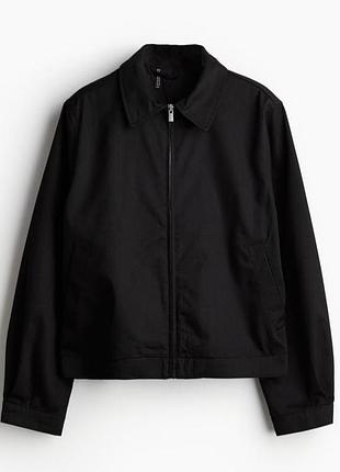 Куртка демисезонная короткая женская h&amp;m, м, черная, твиловый пиджак/жакет