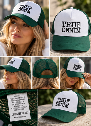 Кепка-тракер true denim біло-зелена