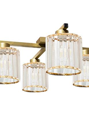 Люстра стельова msk electric brillante на чотири плафони під лампи е27 золото nl 121252-4 gd