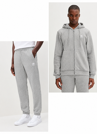 Костюм чоловічий теплий на флісі adidas оригінал/кофта зіп та штани адідас