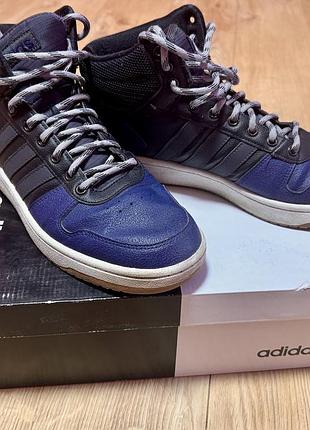 Кеди adidas високі синьо-чорні
