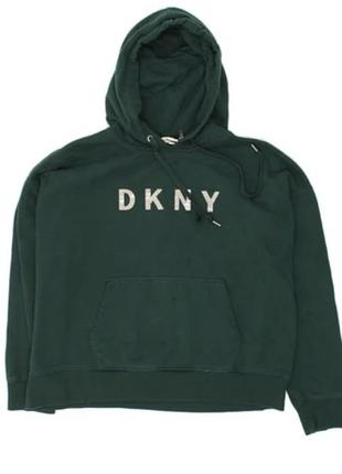 Темно-зелена худі з капюшоном і кишенею кенгуру   dkny, m