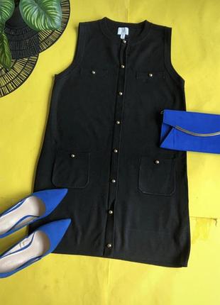 Стильне плаття h&m чорне на золотих ґудзиках з кишенями розмір с-м