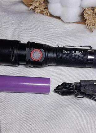 Уценка! мини-фонарик rablex, компактный ручной фонарь на аккумуляторе, с фокусировкой луча и usb