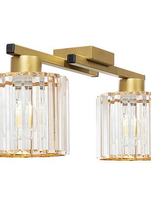 Люстра стельова msk electric brillante на два плафони під лампи е27 золото nl 121252-2 gd