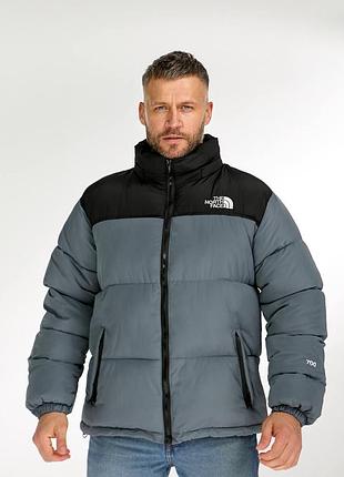 The north face 700 — серый пуховик