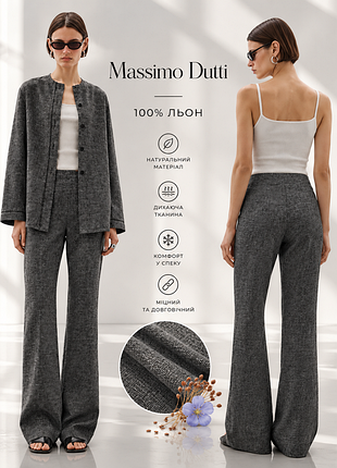 Massimo dutti розкльошені брюки із 100% льону