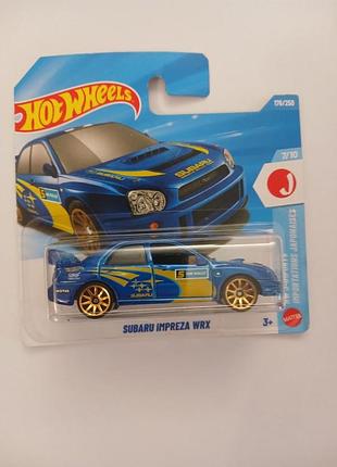 Колекційна моделька hot wheels subaru impreza wrx синя