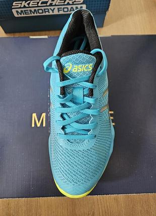 Кросівки asics блакитні з салатовим
