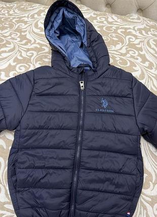 Куртка u.s. polo assn. стьобана з капюшоном темно-синя 3-4 роки