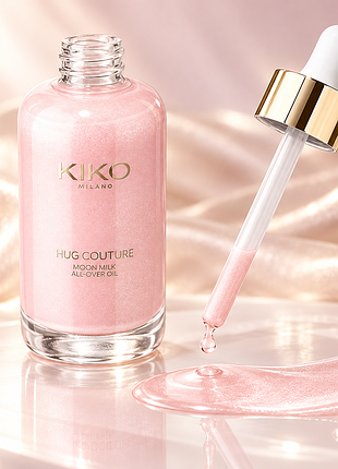 Увлажняющая маселка с шиммером kiko milano hug couture moon milk all-over oil 100 мл - для лица, тела и волос (000305)