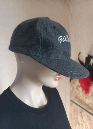 Вінтажна вовняна кепка euro cap snapback /сіра бейсболка з вишивкою gillian y2k gorpcore