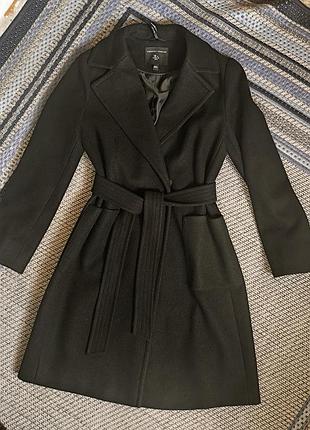 Пальто жіноче dorothy perkins чорне на запах з поясом