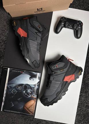 ❄️чоловічі кросівки salomon x ultra 4 mid fur grey black orange