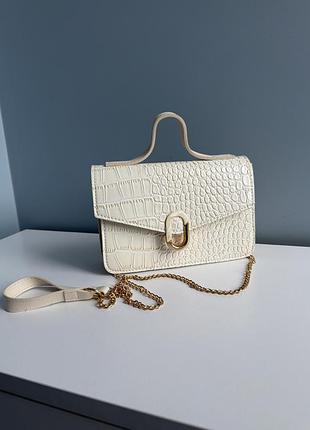 Сумка braska 21 на 15см беж із золотом