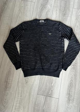 Светр lacoste вовняний геометричний xs