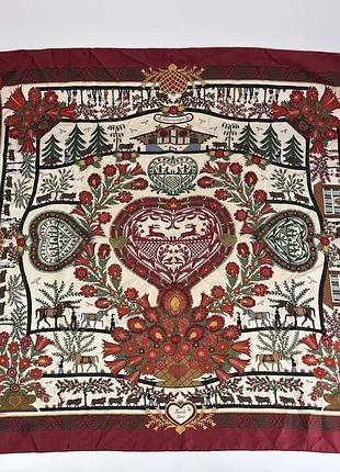 Шовкова хустка-каре hermès «découpages»(оригінал, рідкісний вінтаж)
