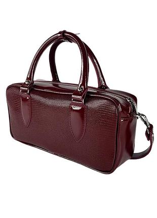 Сумка cross body шкіра бордо 8399-11