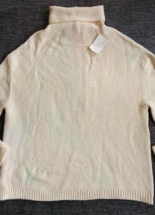 Новый кремовый свитер-гольф h&amp;m (m/l), свободный крой, с биркой