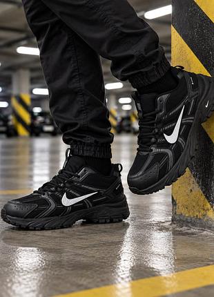 Nike v2k run black white wntr fur
