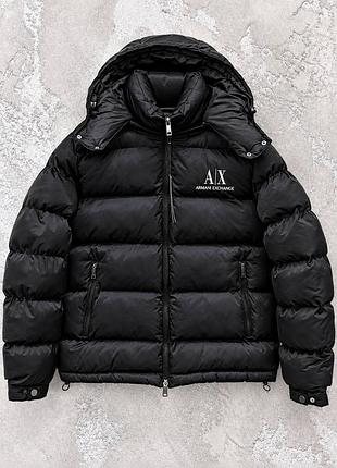 Чоловіча зимова куртка armani exchange чорна вологозахищена