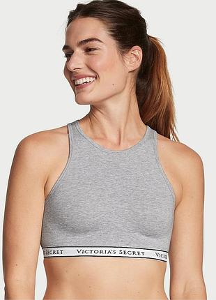 Бюстгальтер-топ жіночий victoria's secret cotton racerback bralette сірий s