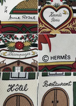Шовкова хустка-каре hermès «découpages»(оригінал, рідкісний вінтаж)