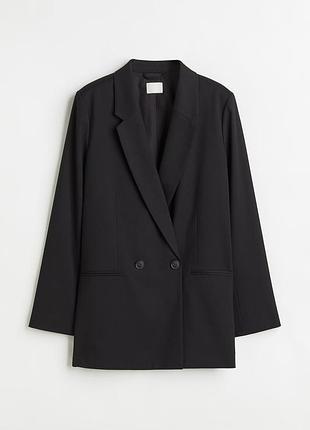 Піджак жіночий h&m чорний двобортний піджак л