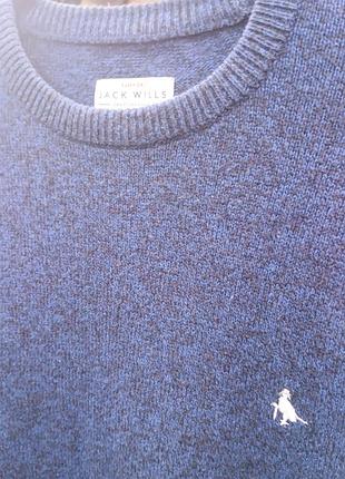 Светр чоловічий jack wills синій з домішками вовни, s