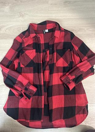 Жіноча сорочка h&m у червоно-чорну клітинку