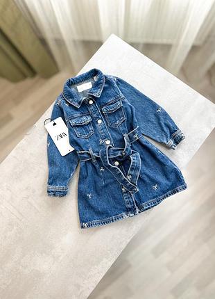 Джинсова сукня zara 18-24м