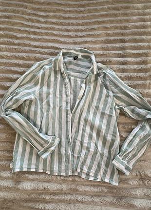 Жіноча сорочка h&m бавовняна у смужку нова